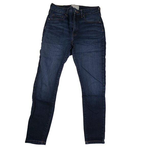 Everlane Dark The Curvy High-Rise Skinny Jean Size 28 Crop Dark Wash Slim - Picture 2 of 16